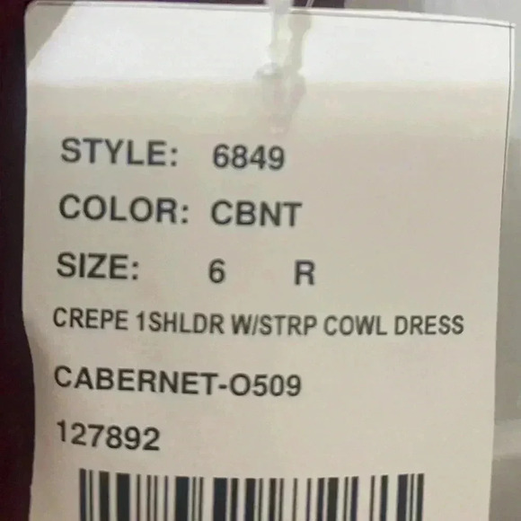 New AFTER SIX One Shoulder Draped Cowl Neck Maxi Dress Size 6 - Picture 5 of 5